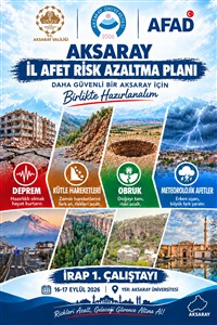 Aksaray İl AFAD Müdürlüğü ile ASÜ Mühendislik Fakültesi İş Birliğinde İl Afet Risk Azaltma Planı İRAP I. Çalıştayı Gerçekleştirildi